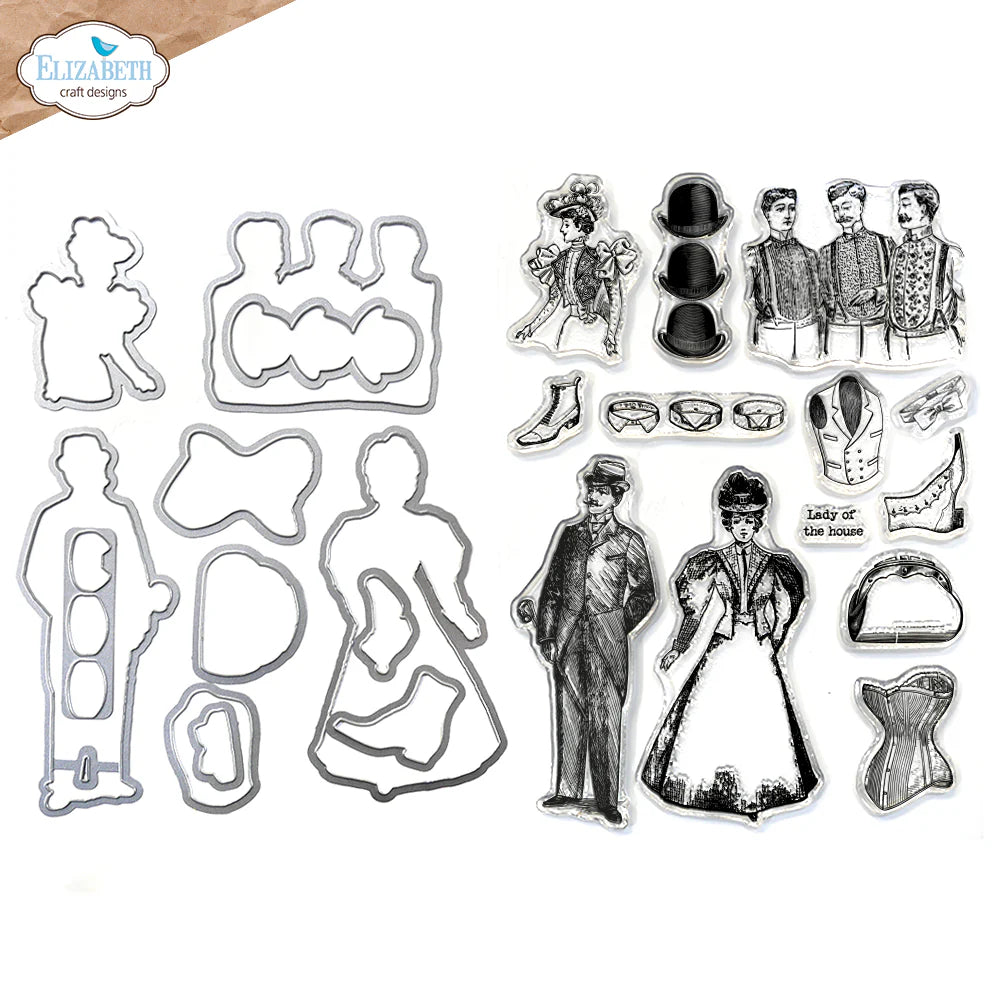 Elizabeth Craft Designs Mr. and Mrs. Die & Stamp Set